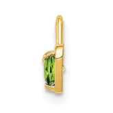 14K Gold August Birthstone Heart Charm with Synthetic Peridot Stone